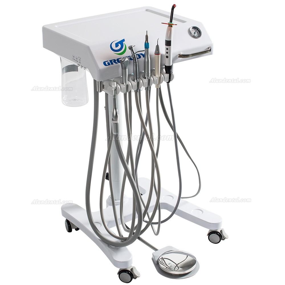 GREELOY®P302(LED) Portable Dental Delivery System Cart Unit + Curing Light + Scaler + Fiber Optic